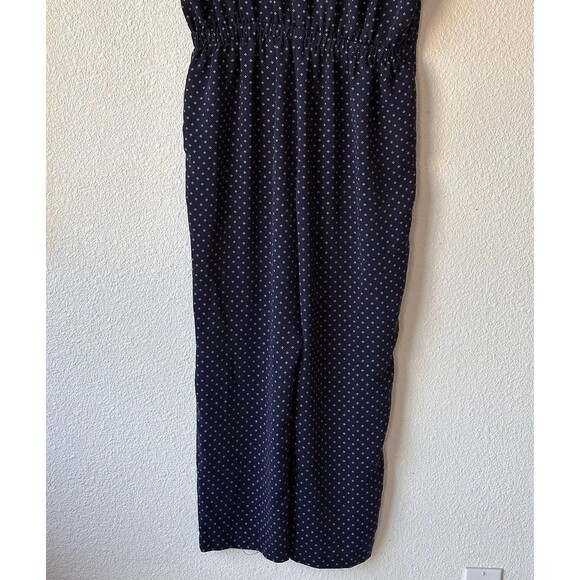 J Crew Pindot Lapel Pants Jumpsuit Women's Size 8 Navy Blue Romper - Picture 7 of 11